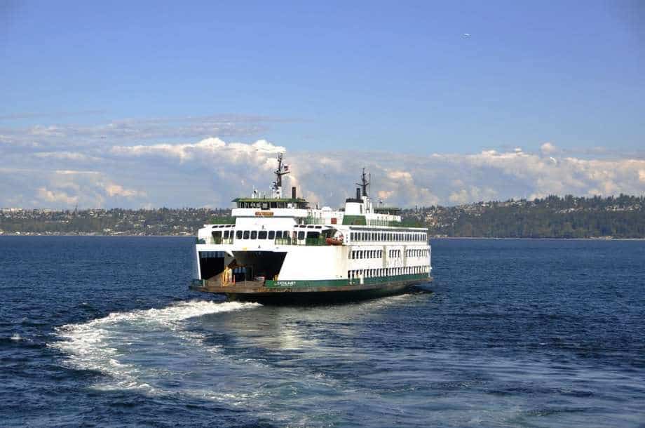 Washington State ferry near Whidbey Island